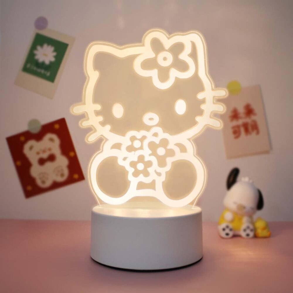 New 3D Cartoon Night Light, LED Desk Lamp with 3 Change Colors for Girls & Gifts - Picture 4 of 8